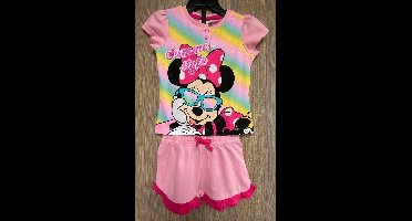 Disney Minnie Mouse short pyjama - kleur roze - in geschenkendoos. Maat 116 cm / 6 jaar