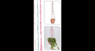 Macramé - hanger - Set van 3 – macramé plantenhanger - decoratie woonkamer