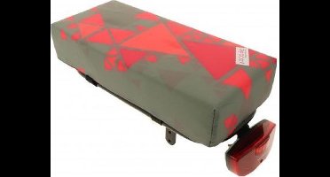 HOOODIE Big Cushie - Fietskussen Bagagedrager - Tangram - Groen - Rood - Kussentje fietsstoeltje