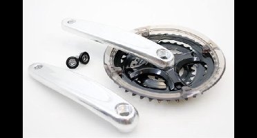 Crankset spieloos 24x34x42t aluminium zilver met cover 170mm - ZILVER