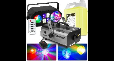 Discolamp met rookmachine - BeamZ - Complete lichtshow met 4 effecten