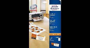 tafelkaarten Avery 110x40mm 185gr wit 25 vel 4 kaarten per vel AV-C32253-25