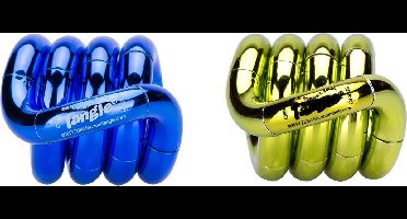 Tangle Toys - Metallic Junior 2-Pack - The Original Fidget - Fidget Toy voor kinderen en volwassenen - Fidget Toy voor school - Cadeau voor tieners en volwassenen - Kleuren variëren
