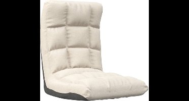 vidaXL - Vloerstoel - inklapbaar - stof - crèmekleurig