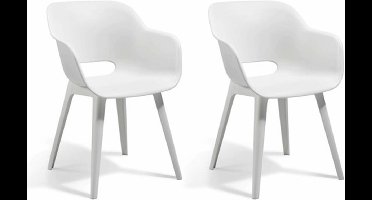 Keter Akola Tuinstoelen - 2 stuks - 56,5x55x80cm - Wit