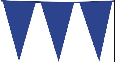 Wefiesta - Vlaggenlijn - Slinger - Vlaggetjes lijn - 10 Meter - XXL vlaggen - 30cm breed - 45cm hoog - Plastic - Blauw - Binnen - Buiten - Versiering - Feest.