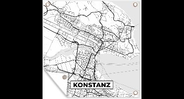 Tuinposters Konstanz - Plattegrond - Kaart - Stadskaart - 50x50 cm - Tuindoek