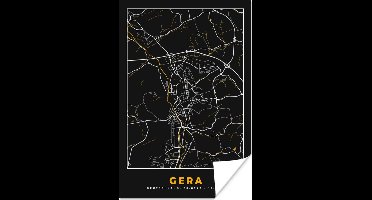 Poster Gera - Goud - Stadskaart - Plattegrond - Kaart - Duitsland - 20x30 cm