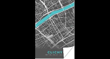 Poster Kaart - Stadskaart - Plattegrond - Frankrijk - Clichy - 20x30 cm