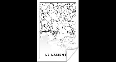 Poster Stadskaart – Frankrijk – Kaart – Le Lamentin - Plattegrond - Zwart wit - 20x30 cm