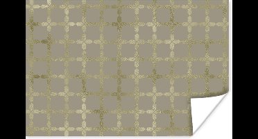 Luxe patroon van lichtgoudenen tegen een grijze achtergrond 30x20 cm - klein - Foto print op Poster (wanddecoratie woonkamer / slaapkamer)