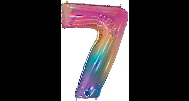 Folieballon cijfer 7 regenboog