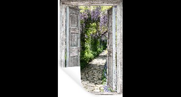 Muurstickers - Sticker Folie - Doorkijk - Bos - Stenen - Lente - 20x30 cm - Plakfolie - Muurstickers Kinderkamer - Zelfklevend Behang - Zelfklevend behangpapier - Stickerfolie