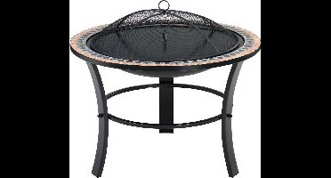 Gardebruk Vuurschaal Mozaïek Sevilla – Incl. Vuurrooster & Pook - Zwart