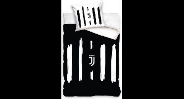 Juventus Logo - Dekbedovertrek - Eenpersoons - 140 x 200 cm - 2-zijdig - Zwart Wit