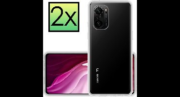 Hoesje - 2 Stuks - Geschikt voor Xiaomi Poco F3 - Sterk & Shockproof - Case Siliconen - Back Cover - Telefoon Hoes - Transparant