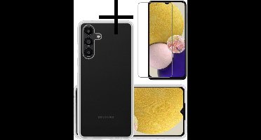 Hoesje - Met Screenprotector - Geschikt voor Samsung Galaxy A13 5G - Sterk & Shockproof - Back Cover - Siliconen Case - Telefoon Hoes - Transparant
