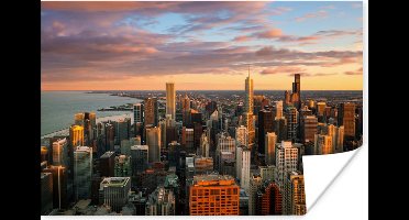 Poster Skyline - Stad - Wolken - Amerika - 30x20 cm