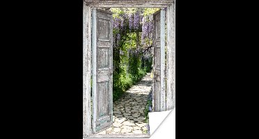 Poster Doorkijk - Bos - Stenen - Lente - 20x30 cm
