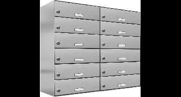 Brulo - brievenbus - inbouw - 12 adresssen - RVS - Brievenbussysteem