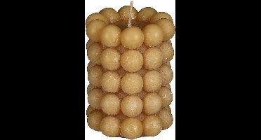 Mica Decorations Bubble Kaars 9,5x7,5 cm - Lichtbruin