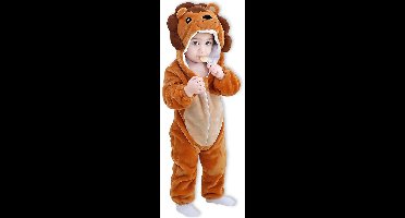 Leeuw BruinBaby Dieren romper Verkleedpak – Peuter CarnavalKostuum – Onesie Kinderen 6 maanden tot 2 jaar – Flanel – Voor Kerstmis, Sinterklaas & Halloween – Jongen & Meisjes - Jumpsuit – Pyjama of Boxpak – Kruippak – Perfect kraamCadeau
