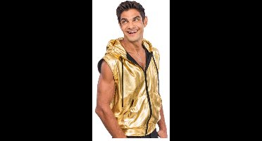 Gouden Mouwloos Jasje Met Capuchon - Maat XL