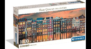 Clementoni - Puzzel - 1000 Stukjes - Panorama Bright Amsterdam - Puzzel Voor Volwassenen - High Quality Collection