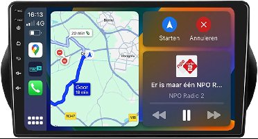 BG4U - Android Navigatie Radio geschikt voor Fiat Fiorino, Fiat Qubo, Citroën Nemo & Peugeot Bipper 2008-2017 met Apple Carplay en Android Auto