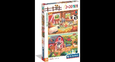 Clementoni - Puzzel - 2x20 Stukjes - De Boerderij Familie - Puzzel Voor Kinderen - Vanaf 3 Jaar