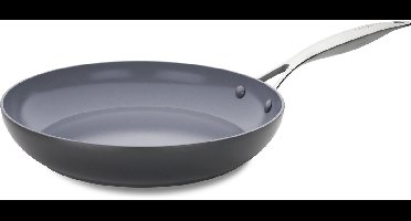 Greenpan Venice Pro Aluminium Koekenpan Ø 26cm – PFAS-vrij - Inductie – Ovenbestendig tot 220°C – Vaatwasserbestendig – Snelle opwarming – RVS handgrepen - Zwart