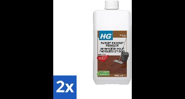 HG - Parket- & Houtreiniger - Frisse Geur - Reinigt Streeploos - 1L - Voordeelverpakking - 2 stuks
