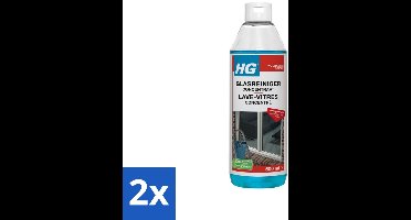 HG - Glasreiniger Concentraat - Streeploos Schoon - 12 Schoonmaakbeurten - 500 ml - Voordeelverpakking - 2 stuks