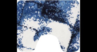 Dutch House Toiletmat Cannes - WC Mat 60x50cm - Blauw - Antislip - Toiletmat met uitsparing - Badkamer Mat - WC Mat - Snel Absorberend - Snel Drogende Toiletmat