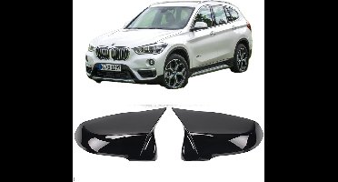 Spiegelkappen Voor Bmw X1 F48 Vanaf 2014 t/m 2022 M Look Glans Zwart