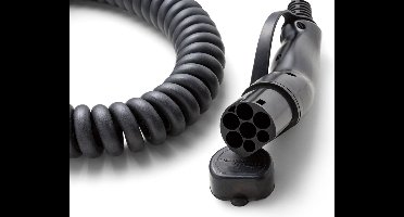 Ratio e-line Laadkabel auto | 11 kW | fase 3 - 16A | Spiraal |Type 2 - Recht - Type 2| Zwart