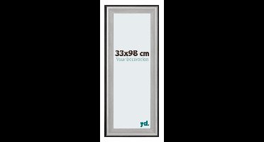 Your Decoration - Puzzellijst 33x98 cm - Zwart Zilver Gepolijst - Puzzellijst 500-1000 stukjes - Hout Fotolijst - Birmingham