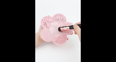 Roze Rubber Mat voor Make-up Borstels – Perfect voor Het Schoonmaken van Je Borstels