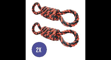 Combideal - Happy Pet - Nuts For Knots Extreme Spoel 8 Vorm Tugger Grijs / Oranje - 2 Stuks