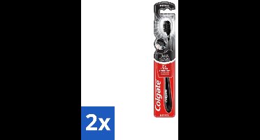Colgate - Tandenborstel - Charcoal Black 360 Medium - Zwart - 1 Tandenborstel - Voordeelverpakking - 2 stuks