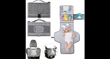 S&E Draagbare Waterdichte Luier Verschoonmat en Tas - Grijs