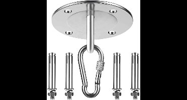 New Age Devi - Multifunctionele Ophanghaak voor Plafond - Bokszak Schommelstoel en Hangstoel - Geschikt voor Binnen en Buiten - Roestvrij Staal - 100kg Draagvermogen - 180 Rotatie