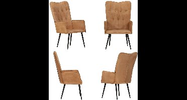 vidaXL - Fauteuil - canvas - bruin