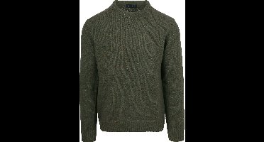 Suitable Trui Tweed Wol Blend Groen - Maat XXL - Heren - Pullover - Sweater