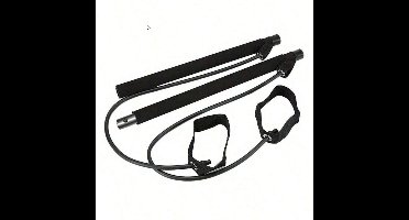 S&E Draagbare Pilates Oefenstangen met Weerstandsbanden - Zwart