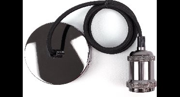 Integral pendel Ø10cm Gunmetal met 1.2m textielsnoer | E27
