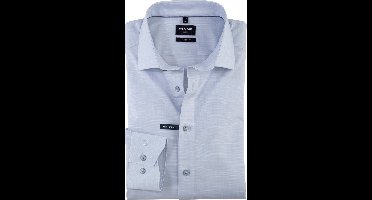 OLYMP modern fit overhemd - structuur - lichtblauw - Strijkvrij - Boordmaat: 46