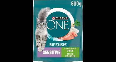 Purina One Sensitive - Kalkoen/Rijst - Kattenvoer - 4x 800 g