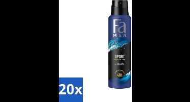 Fa Men - Sport - Deodorant Spray - Vitaliserende Geur - 150 ml - Bulkverpakking - 20 stuks
