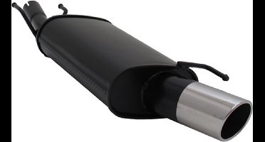 Sportuitlaat Ford Fiesta MK4 / MK5 / JAS / JBS - Zwarte Sporteinddemper met RVS Eindpijp - Viking Choice